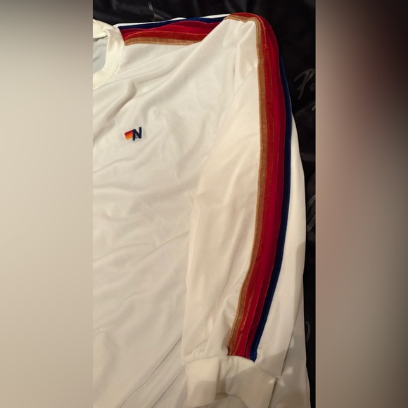 Aviator Nation Sweatshirt Classic Velvet Crew Neck Relaxed White Unisex Size XL - Picture 7 of 9